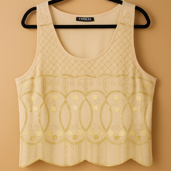 ✨ Express Embellished Sheer Tank Top | XL - Picture 1 of 6
